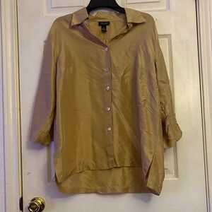 Gold Button-Up Blouse